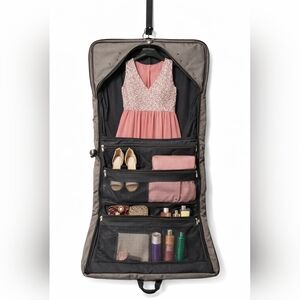 Samsonite Tri-Fold Garment Bag Suit Travel Carry On Hanging Organizer Gray Black